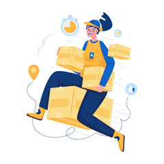 Faster shipping delivery service vector illustration