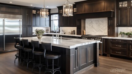 Timeless Elegance in Transitional Kitchen: Blending Classic and Modern
