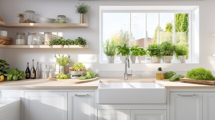 Sustainable Farm-to-Table Kitchen with In-House Herb Garden