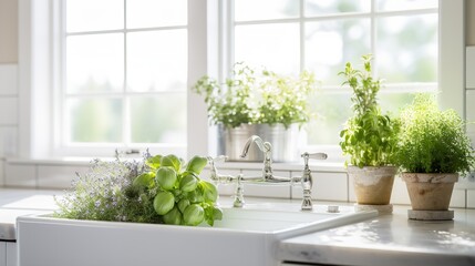 Sustainable Farm-to-Table Kitchen with In-House Herb Garden
