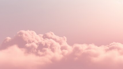 Beautiful sky on colorful gentle light day background. Sunny and fluffy clouds with pastel tone and...