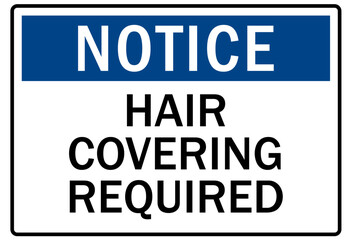Clean room sign hair covering required