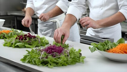 chef preparing salad