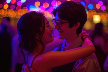 Fototapeta na wymiar Couple dancing in nightclub