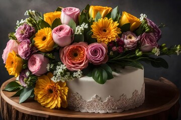 fresh bouquet sweet love wedding celebration cake