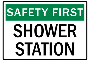 Emergency safety shower sign