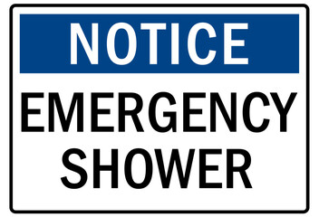 Emergency safety shower sign