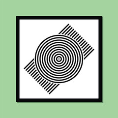 geometric cross aesthetic line composition. Boho wall decort trendy mid century framed poster art print. Abstract Hand drawn modern minimalist for wall decor, book, covers, posters, flyers.