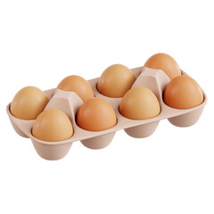 Eggs Tray 3D Illustration