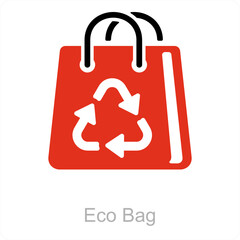 Eco Bag and ecology icon concept