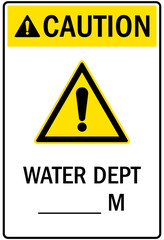 Obraz premium Water safety sign water depth 