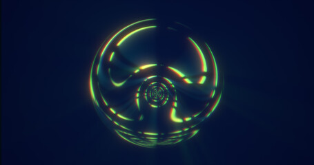 Green glass energy plasma futuristic magic round ball sphere. Abstract background