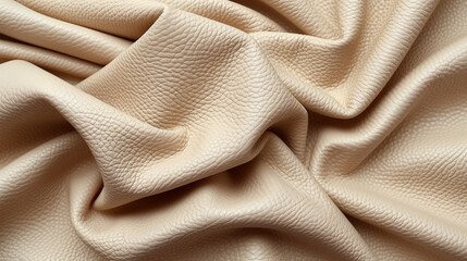 Fototapeta premium A Luxurious Beige Leather Texture Speaks Of Opulence And Versatility, Perfect For Fashion To Furniture, Imbuing Warmth And Classic Style.