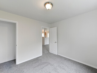 Modern residential empty bedroom interior