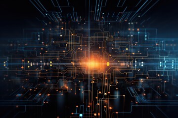 Obraz premium Computer circuit board wallpaper background with a dark tone