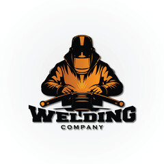 Illustration vector graphic of custom welding fabrication work company logo design template