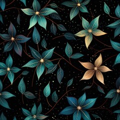 Colorful background with an ivy supernova pattern