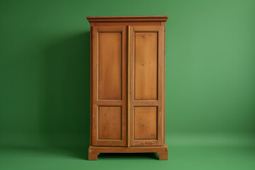 Wooden wardrobe, baroque wooden cabinet.