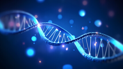 Human DNA structure, 3D illustration of helical DNA molecule