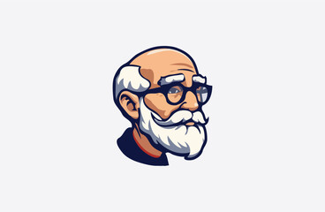Head old man vector design illustration
