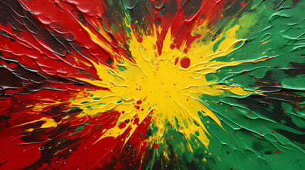 Obraz premium Vibrant abstract grunge texture on a red, yellow, and green backdrop.