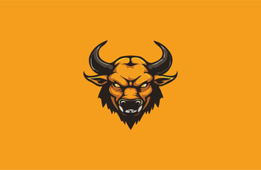 Head bull vector design illustration