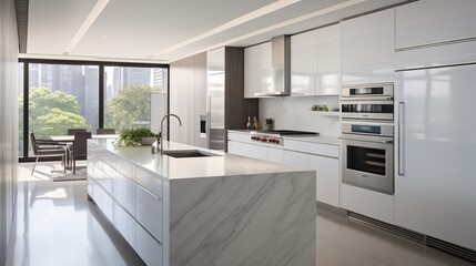 Seamless Elegance: Minimalist Luxury Kitchen with Integrated Sophistication