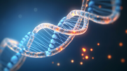 Helix DNA polygonal wireframe molecule helix, medical concept background