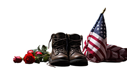 Memorial Day isolated on transparent background, Generative ai.