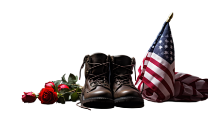 Memorial Day isolated on transparent background, Generative ai.