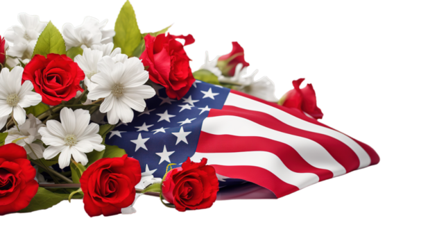Memorial Day isolated on transparent background, Generative ai.
