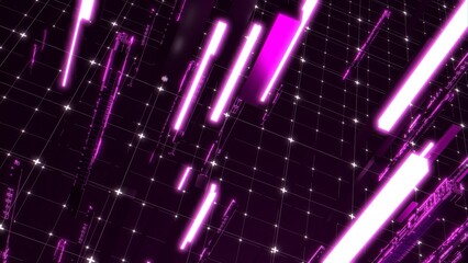 Obraz premium VJ キューブ サイバー SF インターネット 紫 [別Verあり]