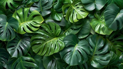 A Background Featuring Lush Green Palm Leaves