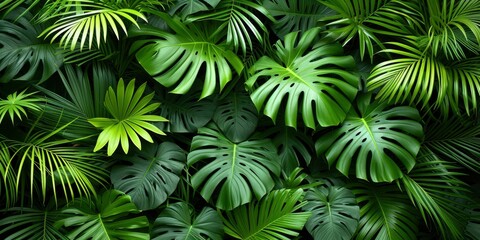 A Background Featuring Lush Green Palm Leaves