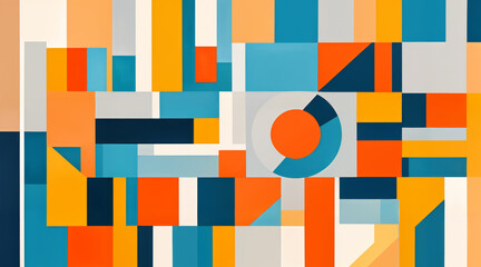 Geometric Harmony: Abstract Art in Bold Colors