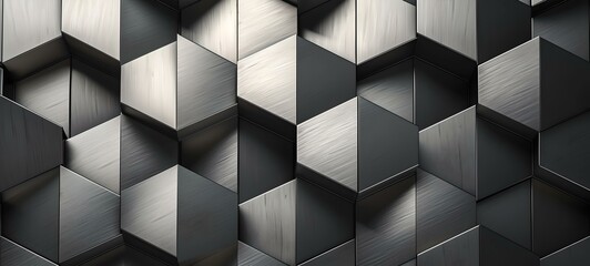 Abstract geometric background with 3D cubes. modern black and white design. perfect for technology and corporate use. AI