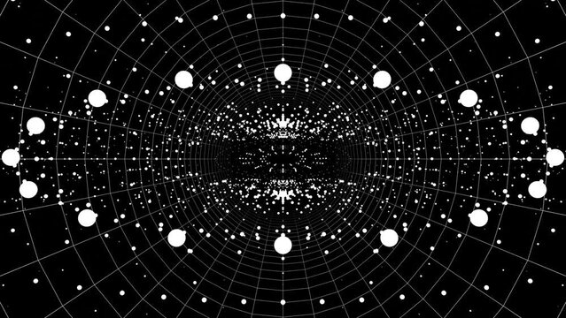 VJ 点 テクノ 仮想 アブストラクト シンプル 白黒 [ループ対応] [別Verあり]