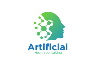 artificial health tech logo designs for medical service logo and care