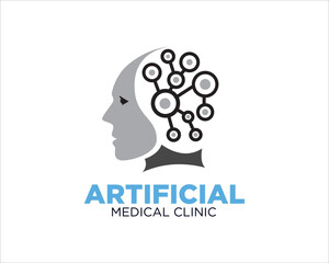 mind artificial logo designs for medical protection and health tech logo