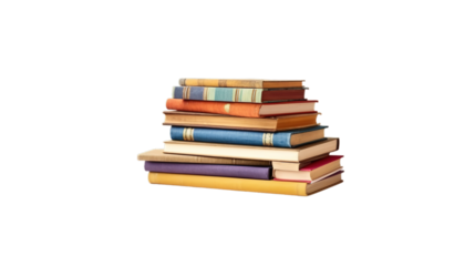 Books isolated on transparent background, Generative ai.