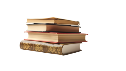Books isolated on transparent background, Generative ai.