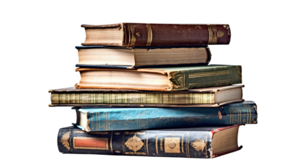 Books isolated on transparent background, Generative ai.