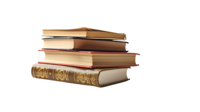 Books isolated on transparent background, Generative ai.