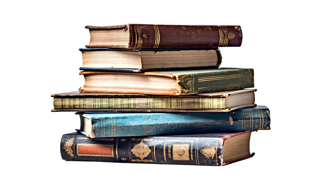 Books isolated on transparent background, Generative ai.