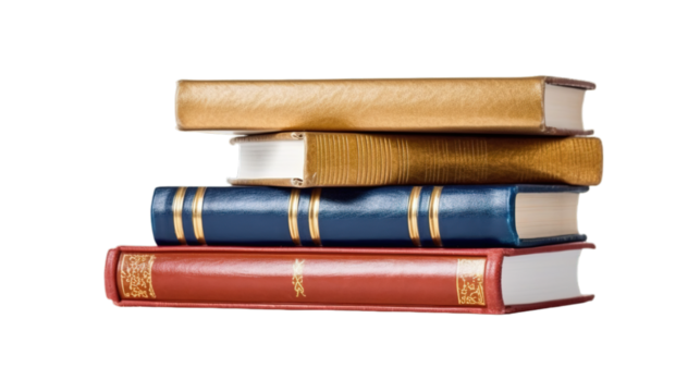 Books isolated on transparent background, Generative ai.