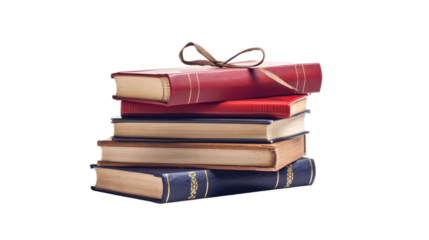 Books isolated on transparent background, Generative ai.