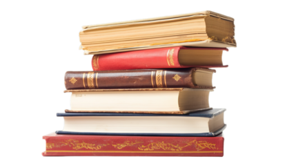 Books isolated on transparent background, Generative ai.