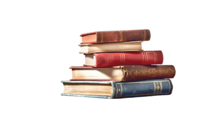 Books isolated on transparent background, Generative ai.