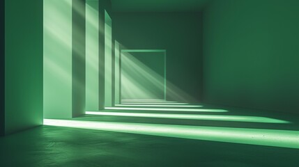 Obraz premium A tranquil green backdrop with soft gradients, free from any objects or figures.