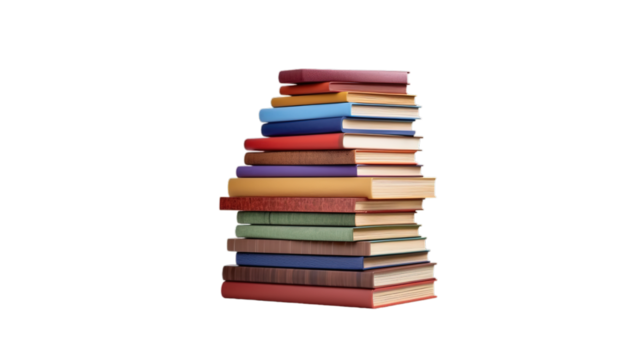 Books isolated on transparent background, Generative ai.